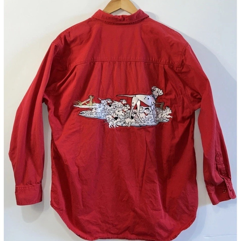 Vintage 90's Mickey Inc Disney Embroidered 101 Dalmatians L/S Button Down Shirt